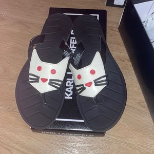 Karl Lagerfeld cat flip flops